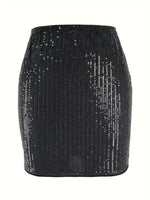 Load image into Gallery viewer, Sequin Bodycon High Waist Mini Skirt Women Sexy N6F225