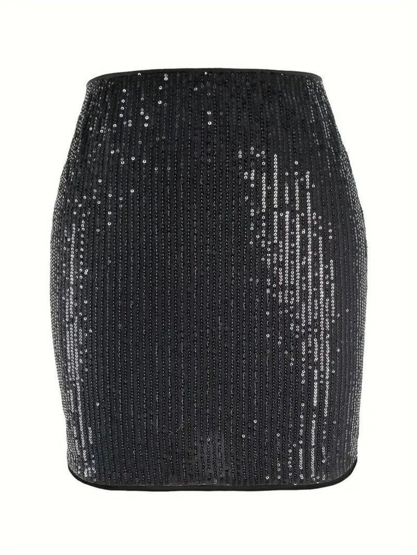 Sequin Bodycon High Waist Mini Skirt Women Sexy N6F225