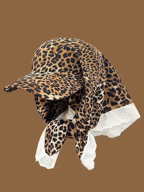 Retro Leopard Bandana Hat Women N6C362