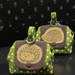 Load image into Gallery viewer, Hedgehog Embroidery Coin Purse Polka Dot Canvas Pouch N6G111