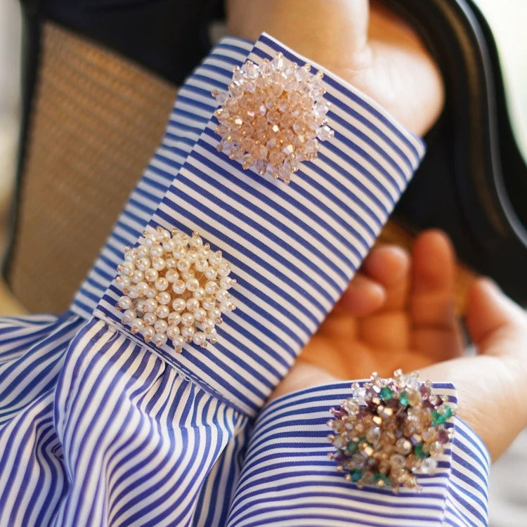 Crystal Turtle Shirt Cuff Cover No-Sew Button  N6G120
