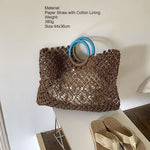 Load image into Gallery viewer, Straw Tote Bag Summer Beach Boho Crossbody Purse N6F056