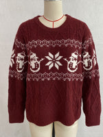 Load image into Gallery viewer, Jacquard Cable Knit Round Neck Loose Pullover Sweater N6H281