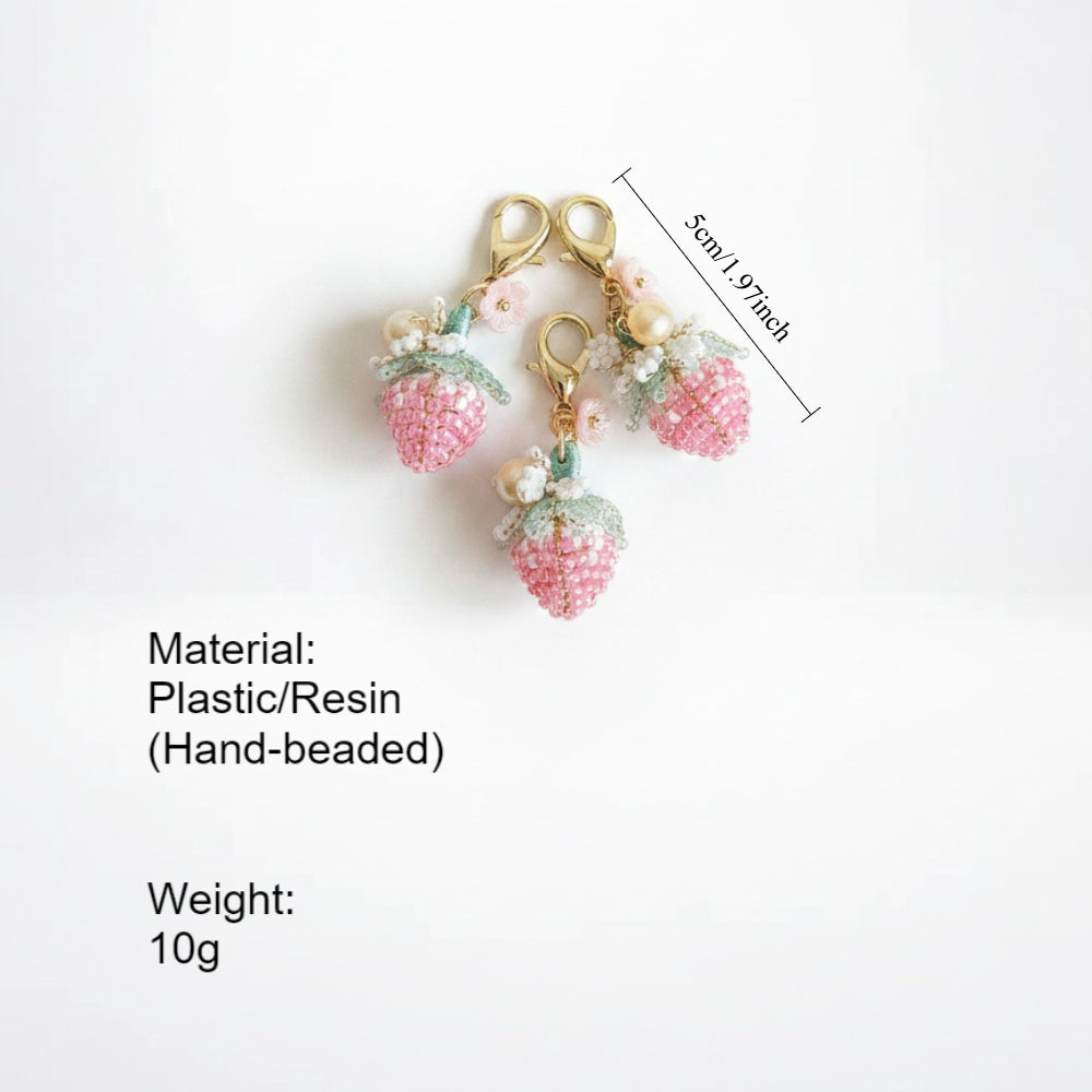 Handmade Strawberry Flower Zipper Pull Charm N6D048