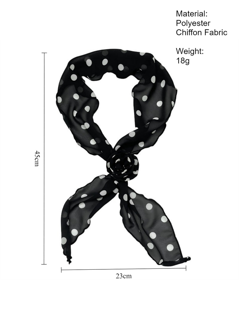 Rose Dot Chiffon Scarf Belt Neck Wrap N6D005