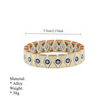 Load image into Gallery viewer, Evil Eye Rhombus Cuff Steel Stove-Enameled Elastic S5P152