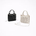 Load image into Gallery viewer, Vintage Silk Pearl Chain Clutch Bag with Embroidery N6E030