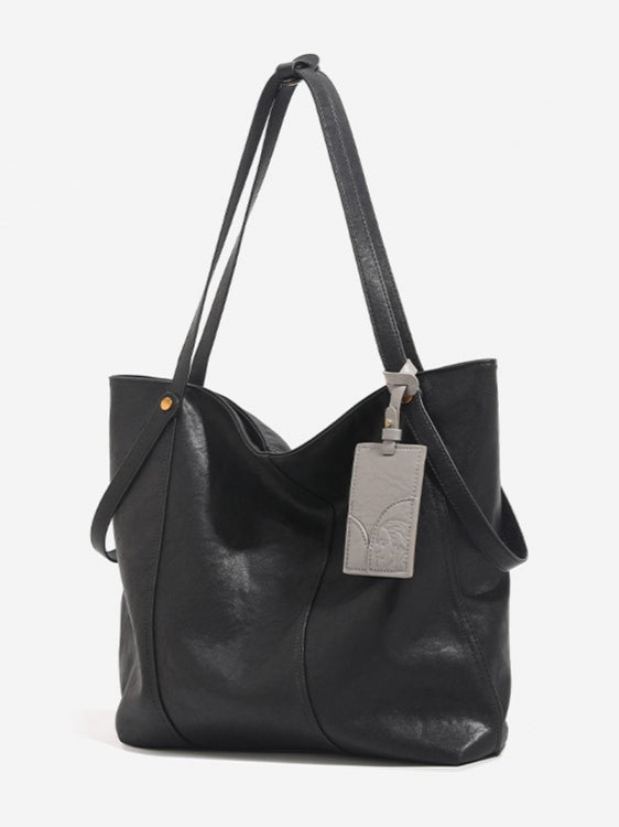 Classic Vintage Stitching Detail PU Leather Tote Bag N6C047