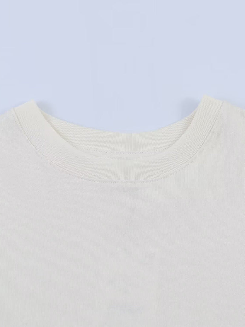 Lace Trim Relaxed Fit Short Sleeve T-shirt Women N6D130