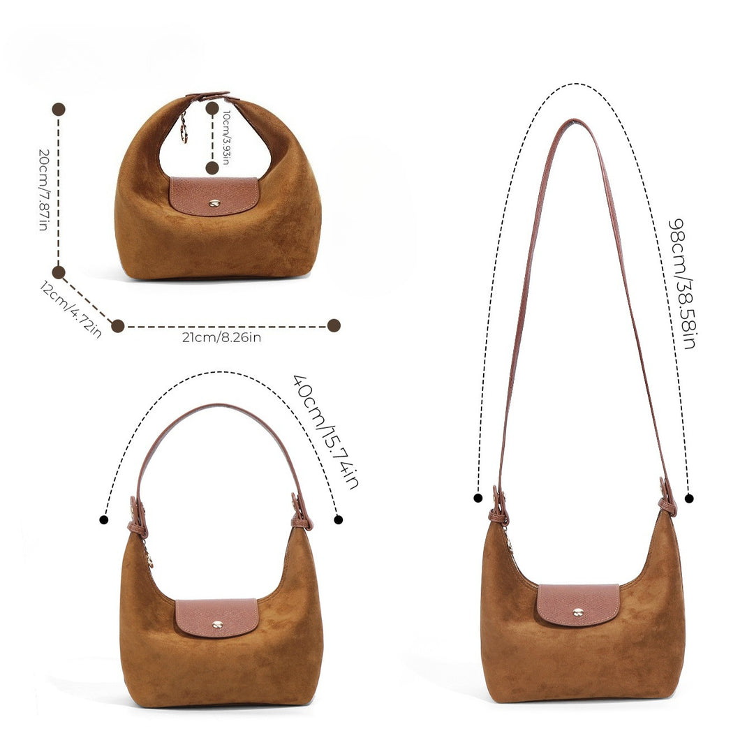 Women's Suede Dumpling Shoulder Handbag N6J158