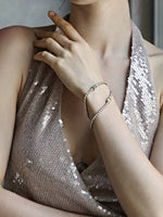 Load image into Gallery viewer, 3mm Zirconia Line Bracelet Steel 18K Plated S5P114
