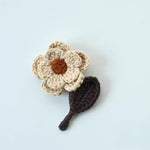 Load image into Gallery viewer, Handmade Crochet Brooch 3D Wool Flower Leaf Pin N6G014