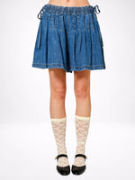 Load image into Gallery viewer, Vintage Distressed High Waist Denim A-Line Shorts N6C316