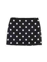 Load image into Gallery viewer, Polka Dot Mini Bodycon Skirt Black N6E155