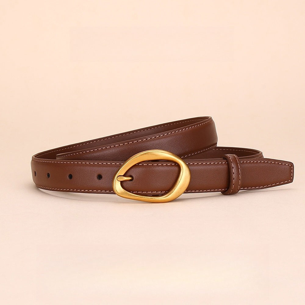 Double-Sided Genuine Leather Belt Women  N6H329