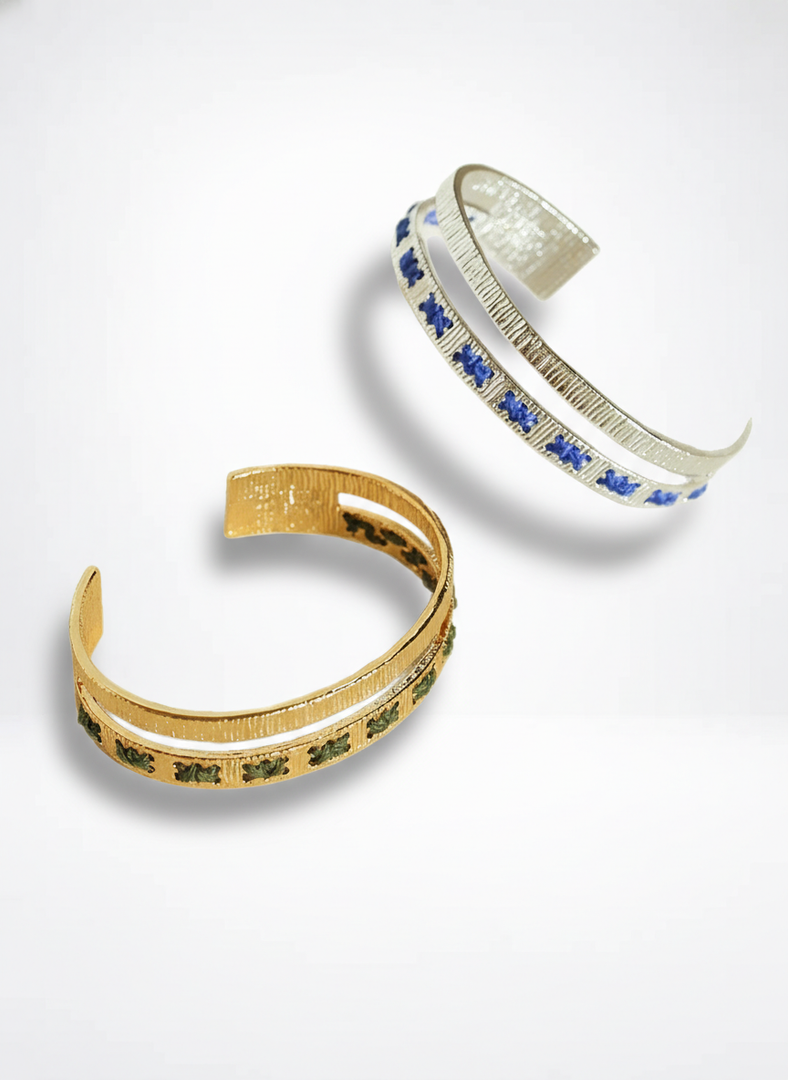 Color Thread Open Cuff Bracelet Women Retro N6C039