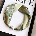 Load image into Gallery viewer, Womens Pearl Magnetic Clasp Slim Scarf N6K257