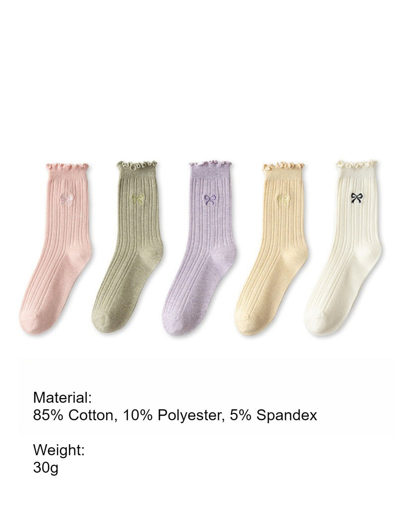 Ruffle Trim Slouch Socks Women N6C155