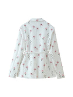 Load image into Gallery viewer, Floral Belted Blazer Women Loose Fit Suit Jacket N6G161