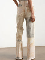 Load image into Gallery viewer, Retro Printed Wide Leg Drag Denim Jeans Women N6D153