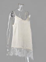 Load image into Gallery viewer, V Neck Lace Trim Sleeveless Tank Top N6F025