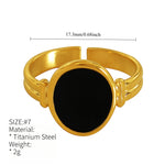 Load image into Gallery viewer, Black Drip Ring French Minimalist Adjustable Steel  S5P046
