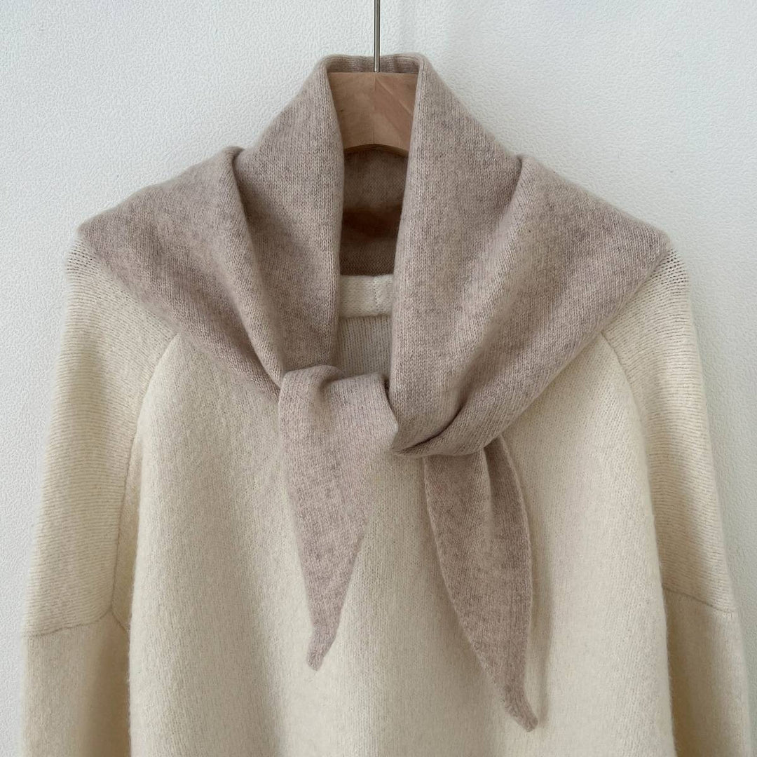 Cashmere Wool Solid Triangle Scarf Women Winter N6H234