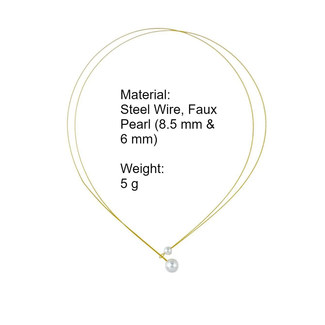 Mother-Daughter Pearl Double Layer Floating Choker N6H162
