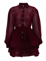 Load image into Gallery viewer, French A-line Shirt Dress Women N6C210