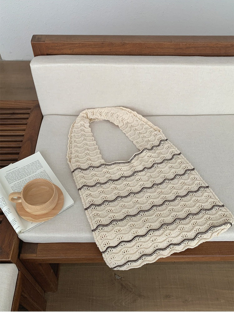 Wave Knit Tote Bag Women N6C054