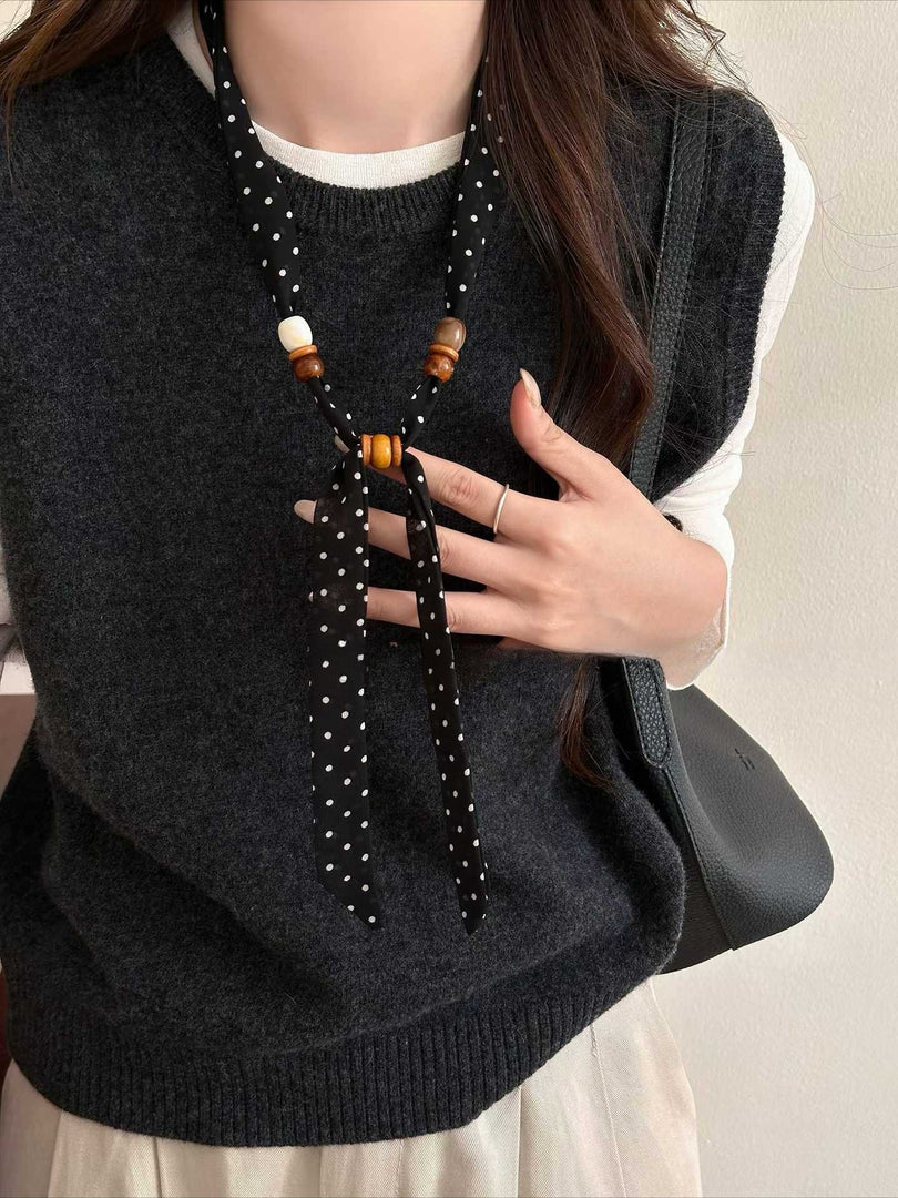 Retro Paisley Beaded Scarf Choker Necklace Women N6D006