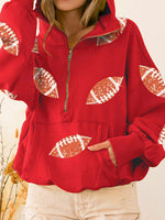 Load image into Gallery viewer, Rugby Sequin Hooded Sweatshirt Women Multiple Colors N5A109
