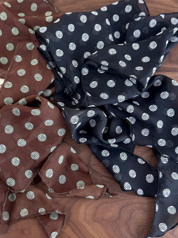 Polka Dot Mesh Long Scarf 180cm Women N6C011