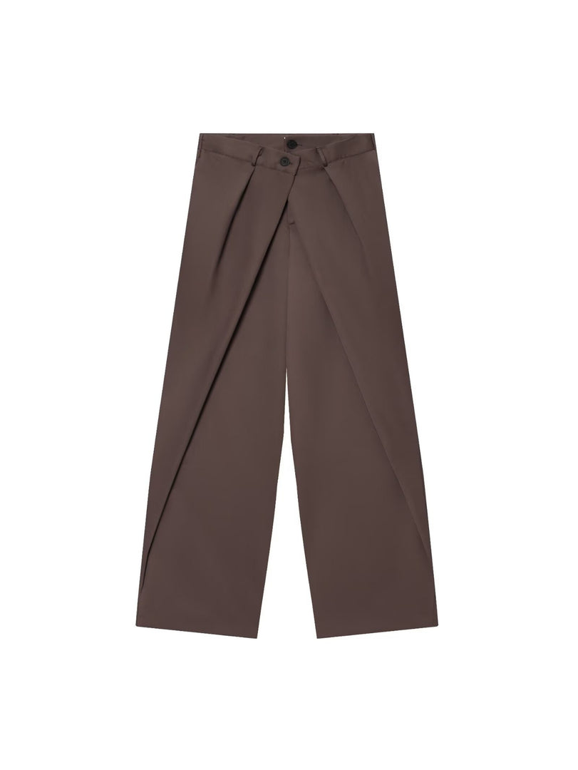 High Waist Loose Casual Pants Women Solid Color N6F201