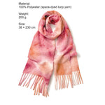 Load image into Gallery viewer, Ombre Tie-Dye Loop Yarn Fringe Scarf Women Cozy N6H243