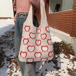 Load image into Gallery viewer, Women's Woven Stripe Knit Tote Shoulder Bag N6J168