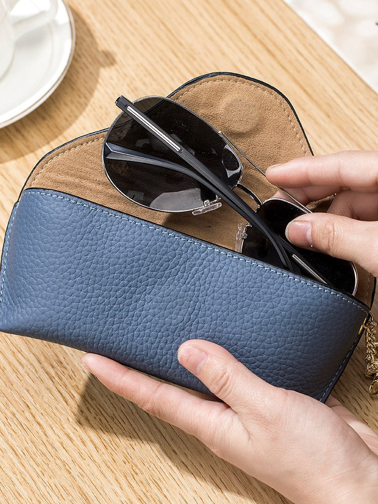 Genuine Leather Creative Portable Sunglasses Case N6C281