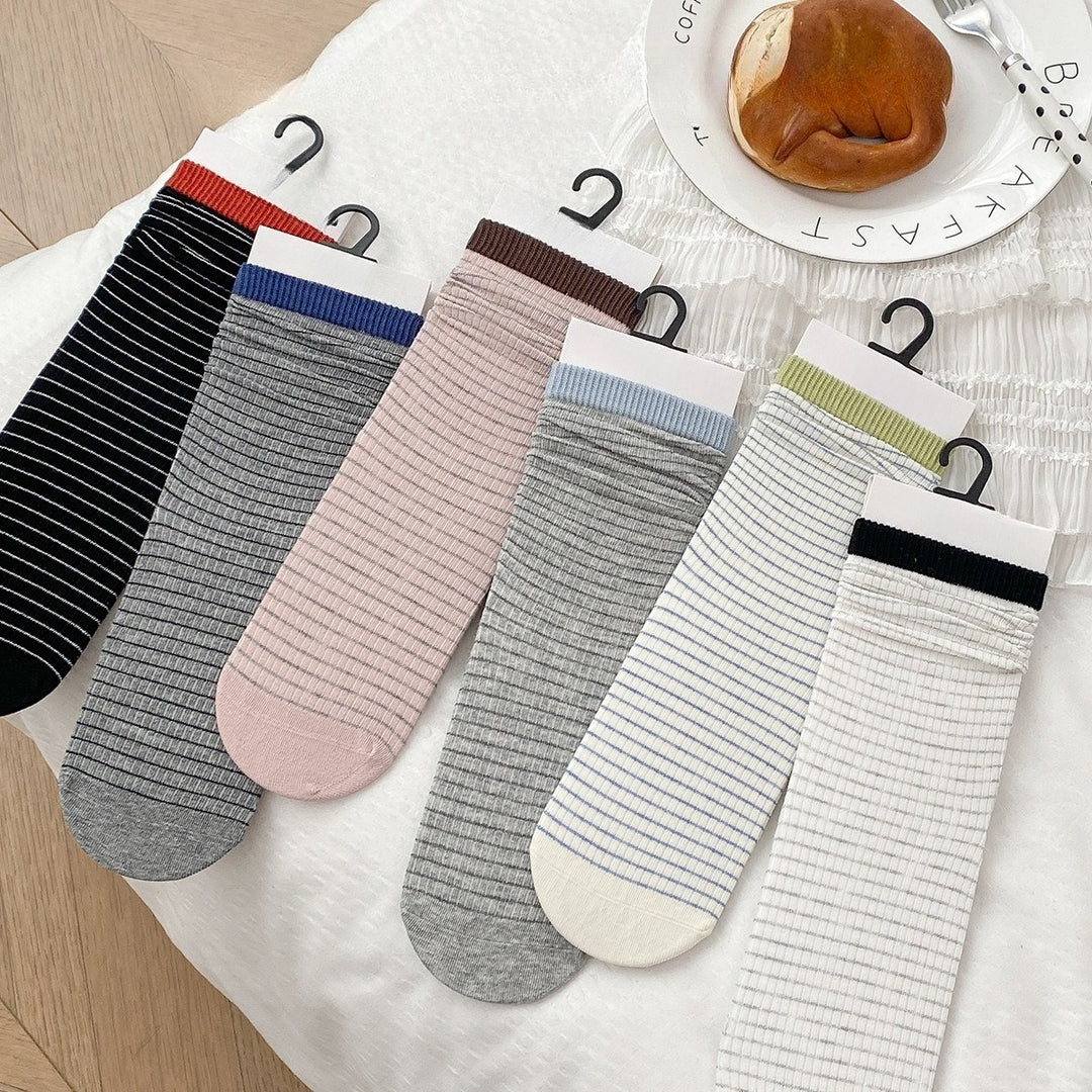 Dopamine Color Block Stripe Stack Socks Women N6H016