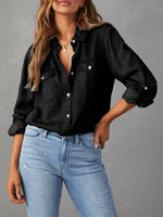 Load image into Gallery viewer, Casual Lapel Long Sleeve Denim Shirt Women N6D064