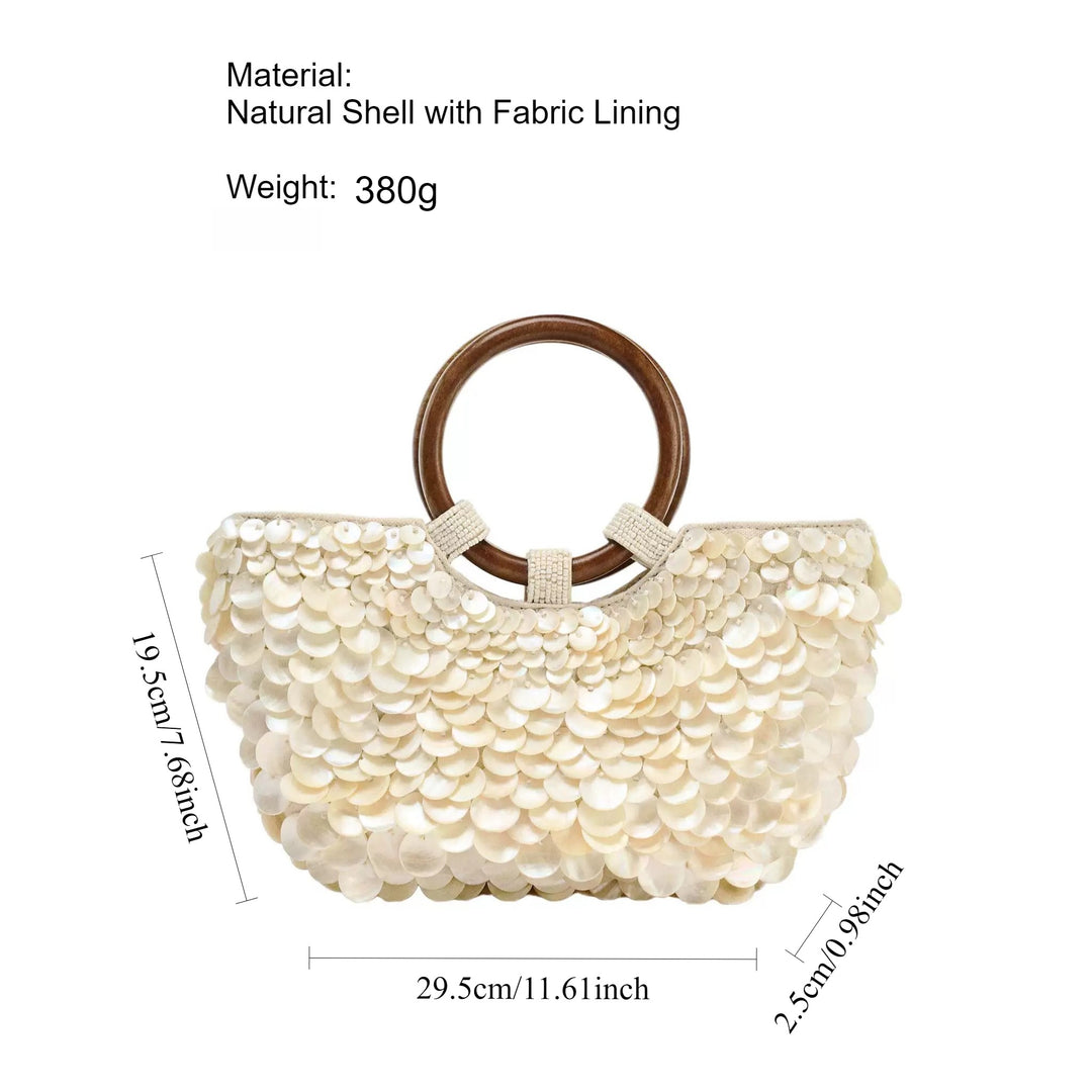 Handmade Natural Shell Bag Fairy Tote Clutch N6F143
