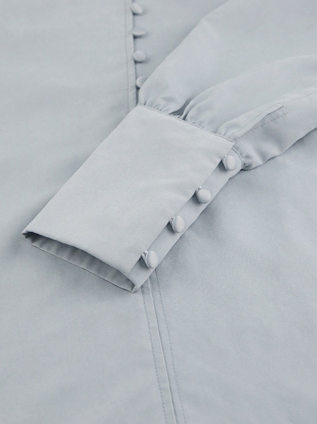 Mandarin Collar Office White Shirt Women N6C135