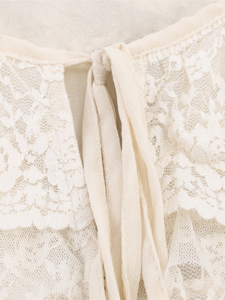 Layered Lace Crop Camisole Top Women N6C279