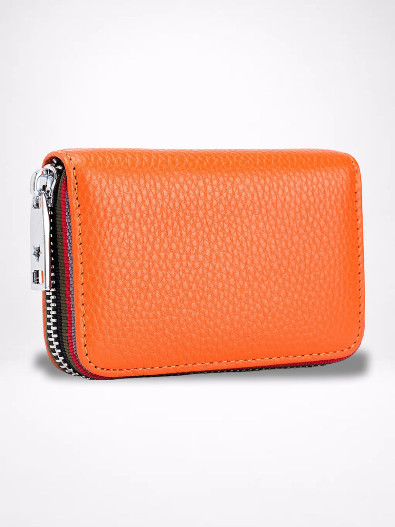 RFID Leather Accordion Card Case 12 Slots Women N6D034