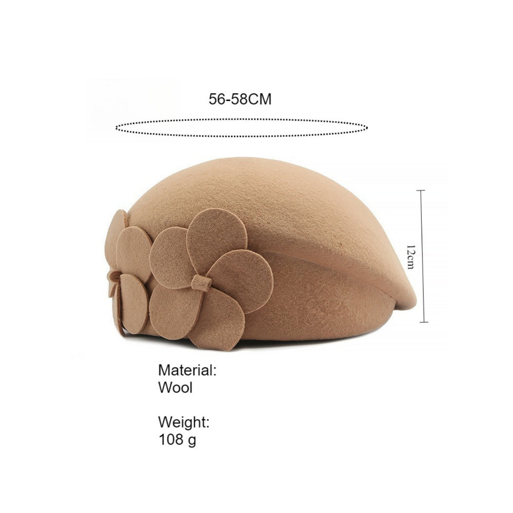 Solid Wool Beret Women Classic Round Dome N6G204