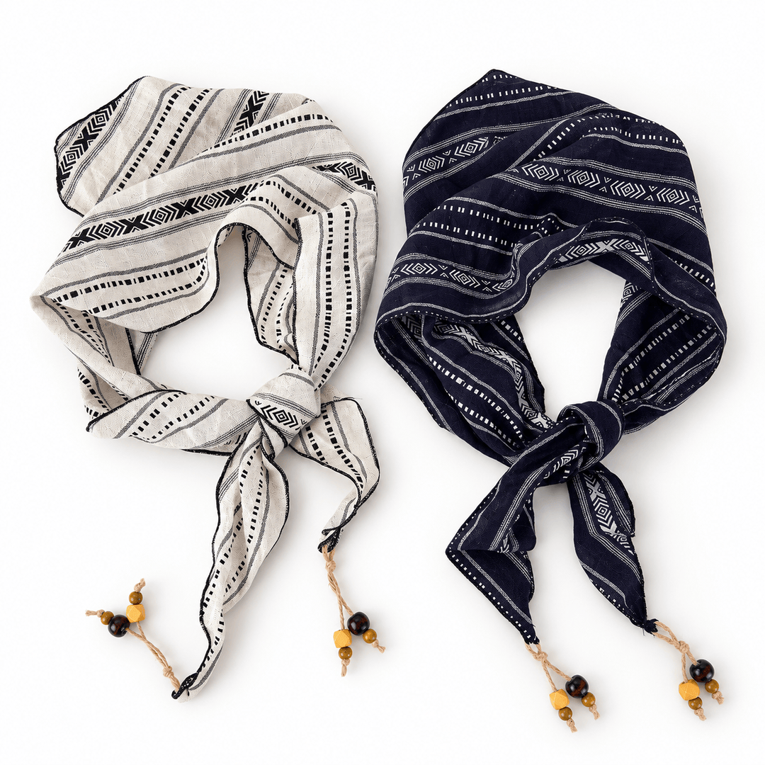 Womens Bohemian Geometric Plaid Triangle Scarf N6K271
