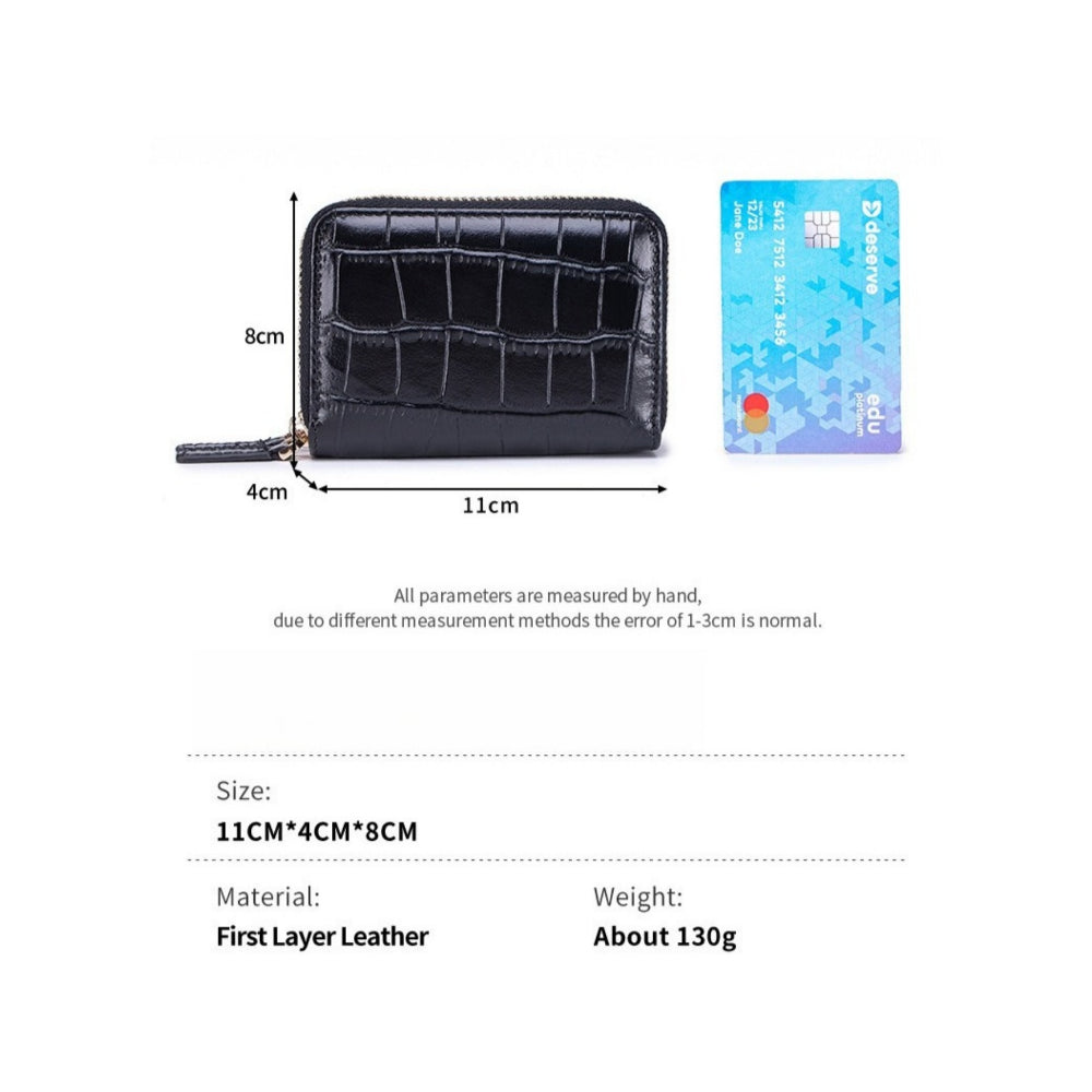 Crocodile Texture RFID Card Holder Zip Around Wallet N6G094