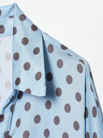 Load image into Gallery viewer, Polka Dot Satin Crop Shirt Women Office N6C109