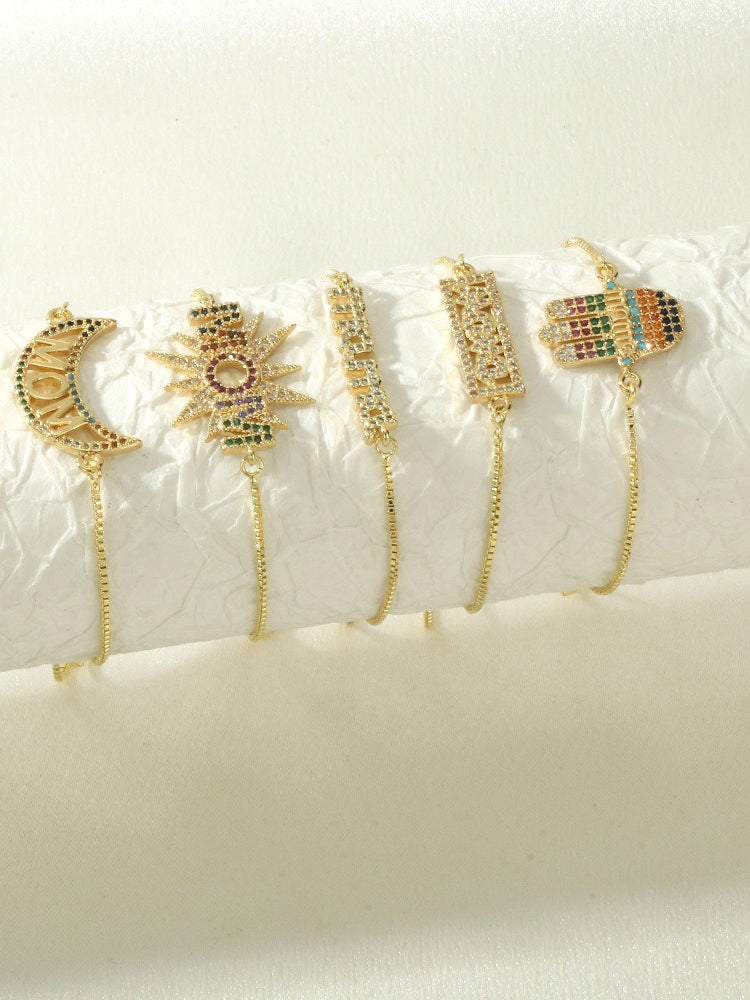 Zircon Letter MAMA Bracelet Women N6D504
