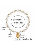 Load image into Gallery viewer, Stainless Steel MUM Heart Pearl Bead Bracelet Women N6D529
