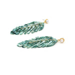 Load image into Gallery viewer, Acrylic Leaf Drop Earrings Fringed Organic Motif S5P171
